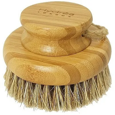 Hydrea London Bamboo Round Body Brush With Mane &amp; Cactus Bristle Četka za masažu sa prirodnom konjskom dlakom i vlaknima kaktusa