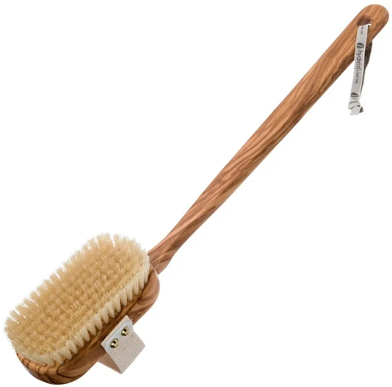 Hydrea London Olive Wood Bath + Body Brush With Detachable Handle Janda Smoothing Base