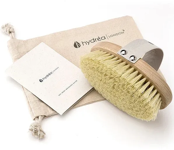 Hydrea London Professional Spa Dry Body Brush Cactus Bristle With Travel Bag Prirodna četka za suvo masiranje sa vlaknima kaktusa + putna torbica