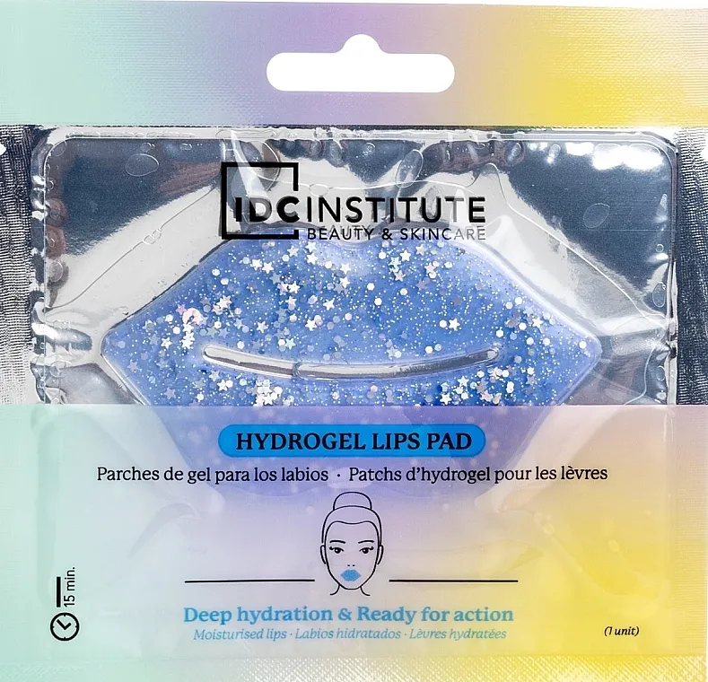 IDC Institute Glitter Hydrogel Lips Pad Blue Hidrogelski flaster za usne sa šljokicama