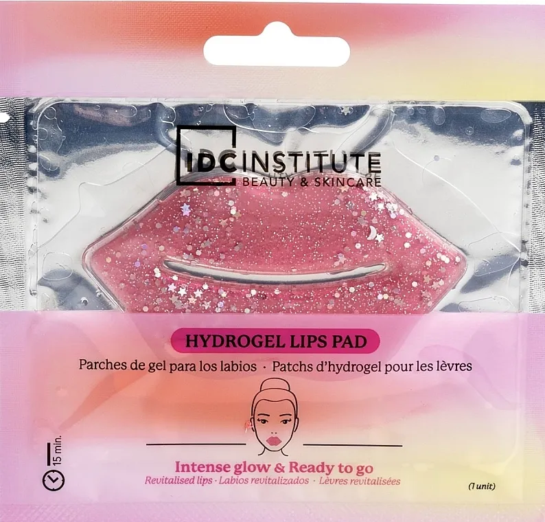 IDC Institute Glitter Hydrogel Lips Pad Pink Hidrogelski flaster za usne sa šljokicama