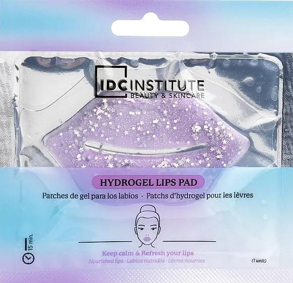 IDC Institute Glitter Hydrogel Lips Pad Purple Hidrogela flaster za usne sa šljokicama