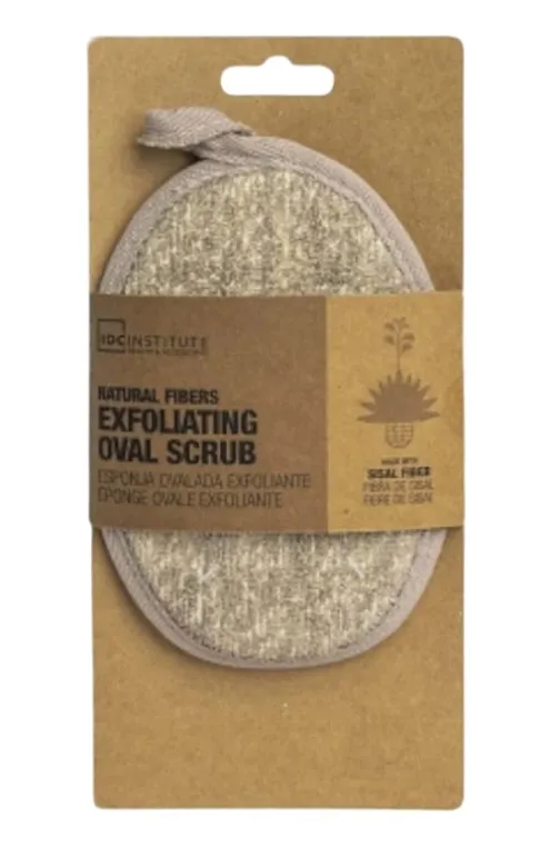 IDC Institute Natural Fibers Exfoliating Oval Scrub Sundjer za kupanje od prirodnih vlakana, siva
