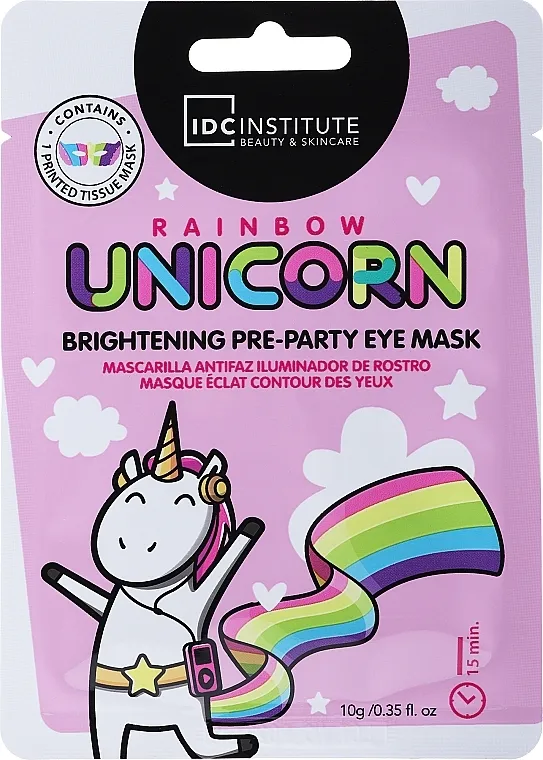IDC Institute Rainbow Unicorn Brightening Pre-party Eye Mask Posvetljujuća maska za oči pre žurke