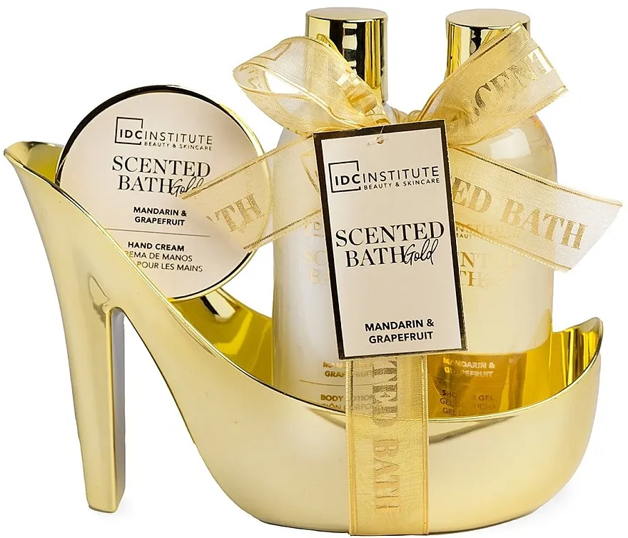 IDC Institute Scented Bath Gold Mandarin &amp; Grapefruit (sh/gel/180ml + b/lot/180ml + h/cr/50ml) Set
