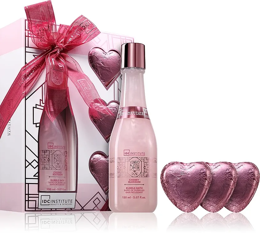 IDC Institute Scented Bath Rose Bubble Bath Set (bath/foam/150ml + bath/bomb/3x30g)