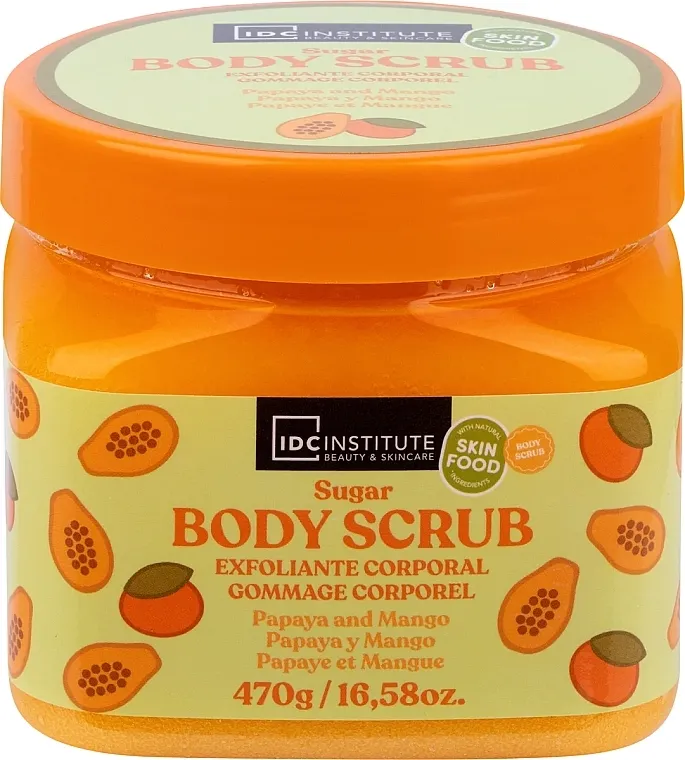IDC Institute Sugar Body Scrub Papaya &amp; Mango Šećerni piling za telo Papaja i mango