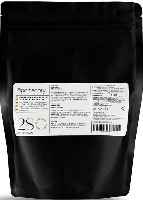 Ilapothecary Deep Relax Bath Soak Refill So za kupanje Magnezijum i Ametist, 28