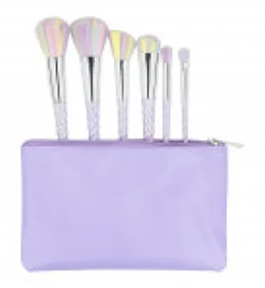 ILU Basic Mu Unicorn Makeup Brush Set od 6 četkica za šminkanje + toba, ljubičasti