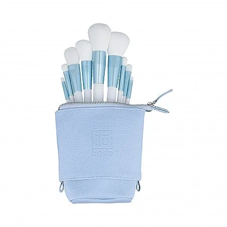 ILU Basic Mu White Makeup Brush Set Set od 9 četkica za šminkanje + torba, plava