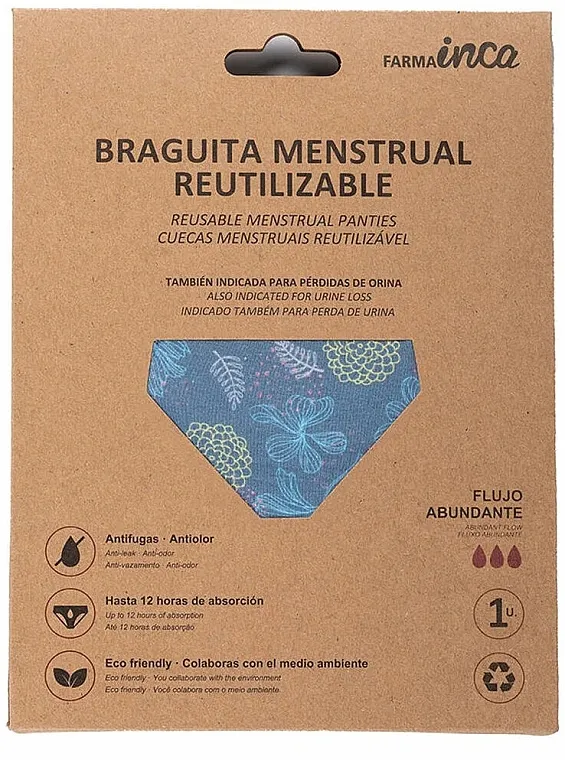 Inca Reusable Menstrual Panties Azul L Menstrualne gaćice, plave, veličina L
