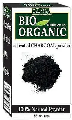 Indus Valley Bio Organic Activated Charcoal Powder Prašak "Aktivni ugalj" za negu lica i kose
