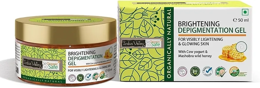 Indus Valley Brightening Depigmentation Gel With Cow Yogurt &amp; Mashobra Wild Honey Gel Organski gel za depigmentaciju