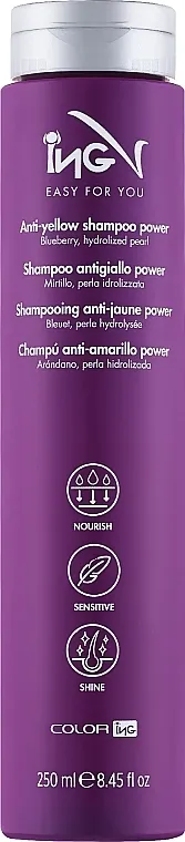 ING Professional Anti-Yellow Shampoo Power Šampon posebno razvijen za plavu, posvetljenu, sedu ili belu kosu
