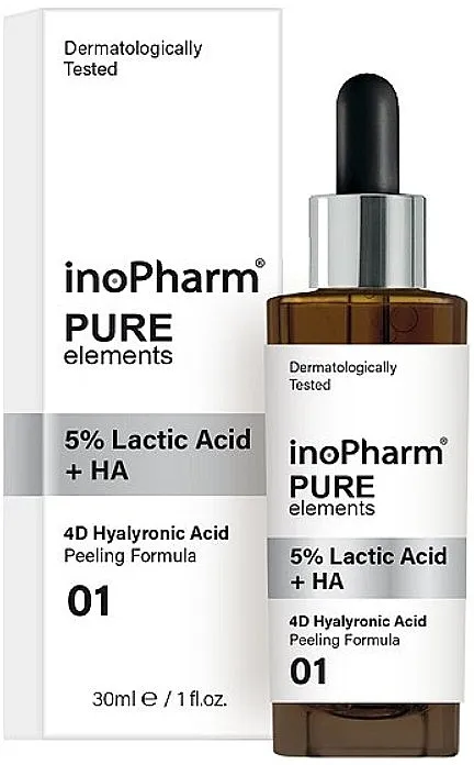 InoPharm Pure Elements 5% Lactic Acid + HA Peeling Piling lica s 5% mliječne i hijaluronske kiseline