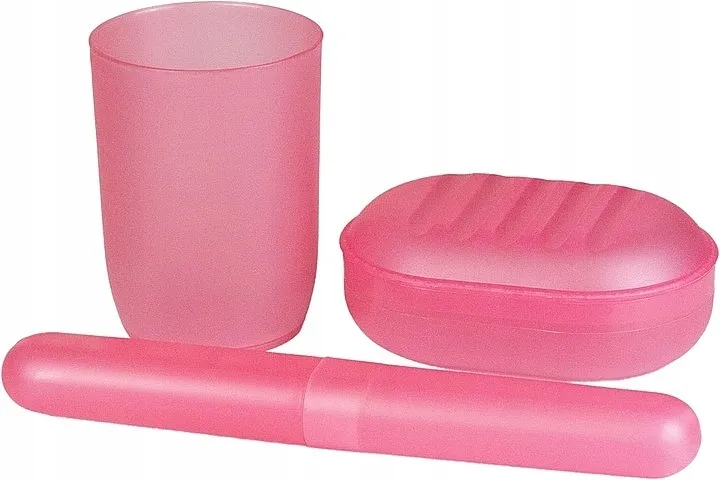 Inter-Vion Set toaletnog pribora sa neseserom, roze