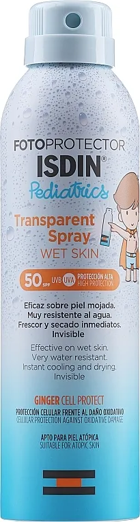 Isdin Fotoprotector Pediatrics Transparent Spray Wet Skin SPF 50+ Sprej za zaštitu od sunca za decu
