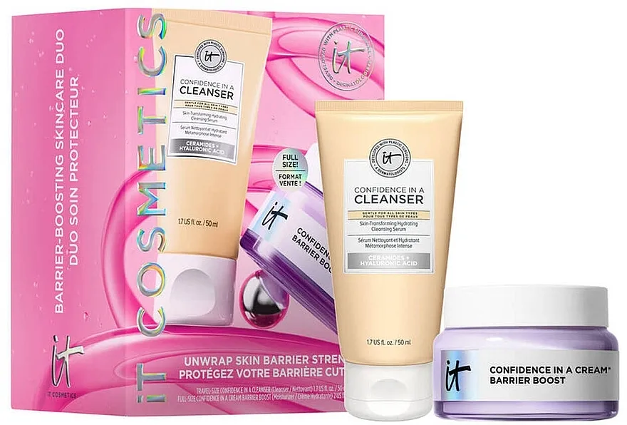 It Cosmetics Unwrap Skin Barrier Strength Gift Set (boost/cr/60ml + gel/50ml)