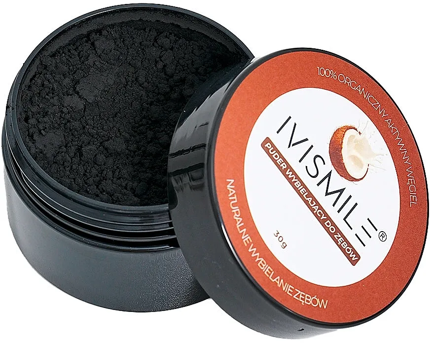 Ivismile Charcoal Tooth Powder Mint Flavour Prah za zube sa aktivnim ugljem sa ukusom kokosa