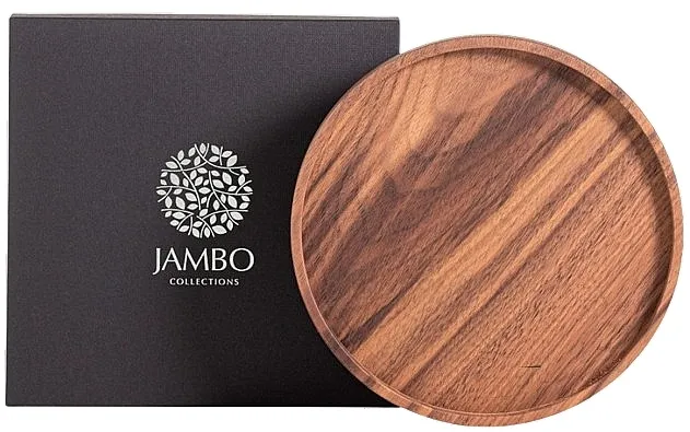 Jambo Collections Walnut Candle Plate Drveni stalak za sveće, veličina M, 195 mm