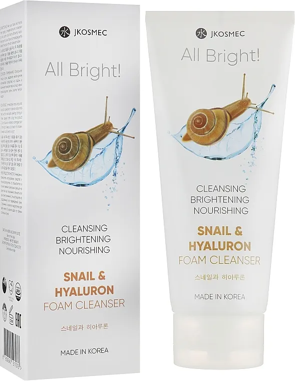 Jkosmec All Bright Basic Snail And Hyaluron Foam Cleanser Pena za umivanje sa puževim mucinom i hijaluronom