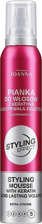 Joanna Styling Effect Styling Mousse With Keratin Extra Strong Mousse za kosu s keratinom ekstra jakog učvršćivanja