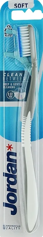 Jordan Clean Between Soft Četkica za zube sa floserom, meka, belo-siva