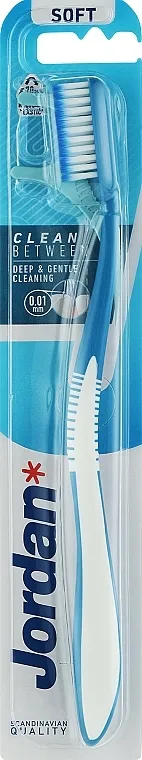 Jordan Clean Between Soft Četkica za zube sa floserom, mekana, plava
