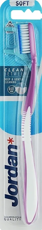 Jordan Clean Between Soft Četkica za zube sa koncem, meka, belo-roze