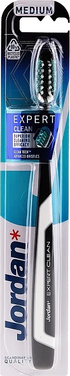 Jordan Expert Clean Medium Četkica za zube Expert Clean, srednja, crna