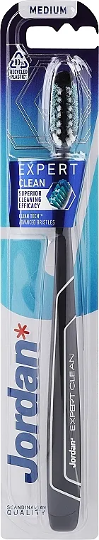 Jordan Expert Clean Medium Četkica za zube Expert Clean, srednja, crna