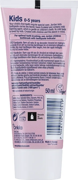 Jordan Kids Toothpaste Pasta za zube 0-5 godina, zec