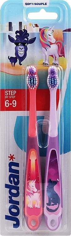 Jordan Step By Step Soft Dječja četkica za zube, 6-9 godina, jednorog i vuk
