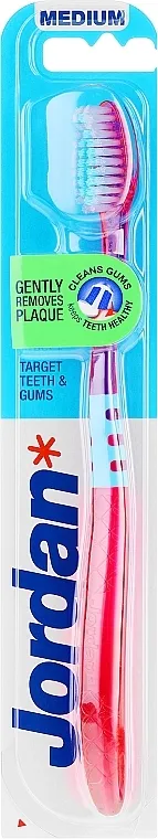 Jordan Target Teeth &amp; Gums Medium Četkica za zube srednja Target, roza s plavim