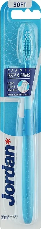 Jordan Target Teeth &amp; Gums Soft Četkica za zube Target, meka, plava, cvetovi