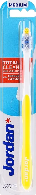 Jordan Total Clean Medium Četkica za zube Total Clean, srednja, žuta