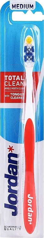 Jordan Total Clean Medium Četkica za zube Total Clean, srednja, crvena