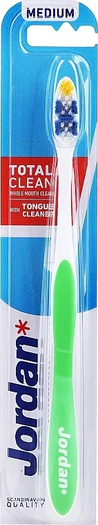 Jordan Total Clean Medium Četkica za zube Total Clean, srednja, zelena