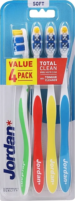 Jordan Total Clean Soft Set četkica za zube Total Clean, s mekim dlačicama, 4 kom
