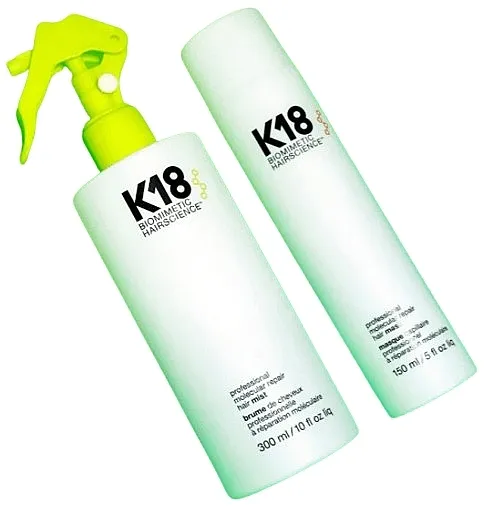 K18 Hair Biomimetic Hairscience Molecular Repair Service Kit (h/mist/300ml + h/mask/150ml) Set