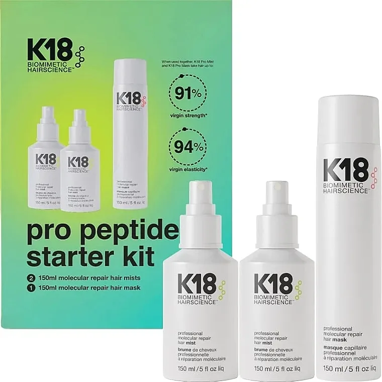 K18 Pro Peptide Starter (h/spray/2x150ml + h/mask/150ml) Set