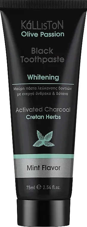 Kalliston Black Whitening Toothpaste With Activated Charcoal And Herbs Pasta za zube s aktivnim ugljenom