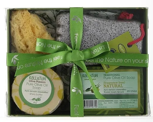 Kalliston Kit (soap/100g + stone/1pcs + sponge/1pcs + soap/85g) Set, KL0665, sivi kamen za piling