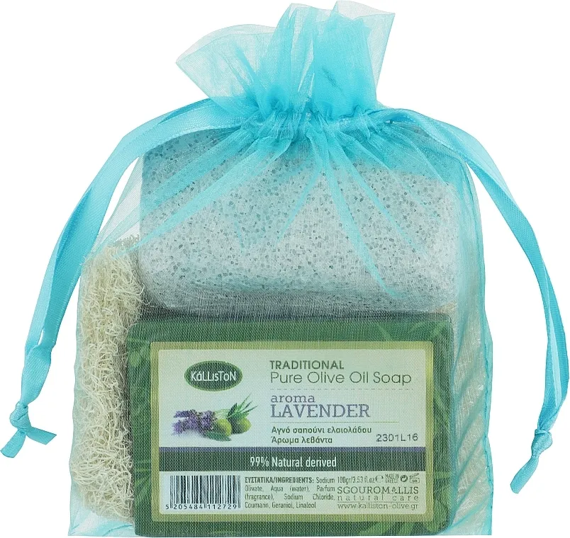 Kalliston (soap/100g + stone/1pcs + sponge/1pcs) Komplet, KL0614, sapun sa mirisom lavande
