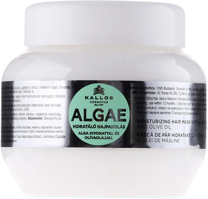 Kallos Cosmetics Algae Mask Maska za kosu s ekstraktom algi i maslinovog ulja