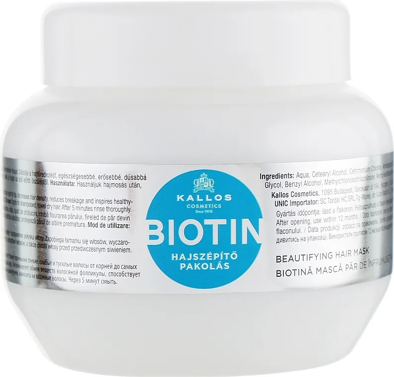 Kallos Cosmetics Biotin Beautifying Mask Biotinska maska za rast kose