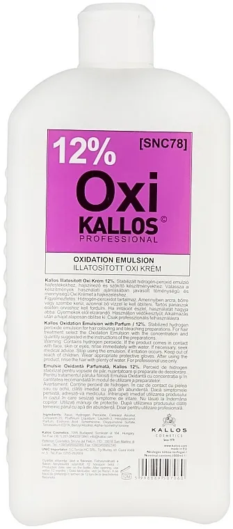 Kallos Cosmetics OXI Oxidation Emulsion With Parfum Oksidirajuća emulzija 12%