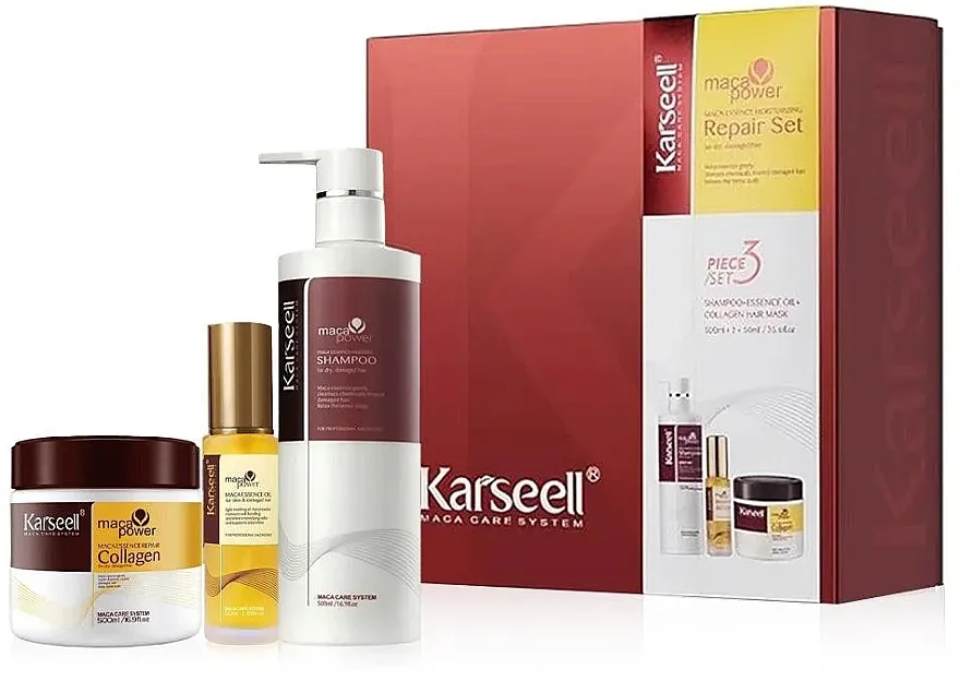 Karseell Maca Power Essence Moisturizing Repair Set (h/mask/500ml + h/oil/50ml + sh/500ml) Set za kosu