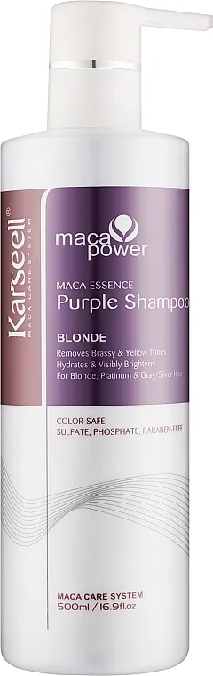 Karseell Maca Power Essence Purple Shampoo Šampon za neutralisanje žutog tona plave kose
