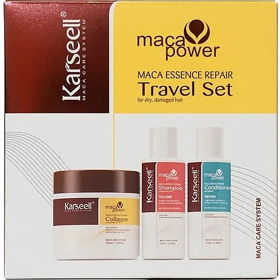Karseell Maca Power Essence Repair Travel Set (sh/70ml + h/mask/100ml + h/cond/70ml) Obnavljajući putni set za kosu